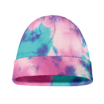 Pink And Teal Tie Dye Print Beanie