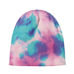 Pink And Teal Tie Dye Print Beanie