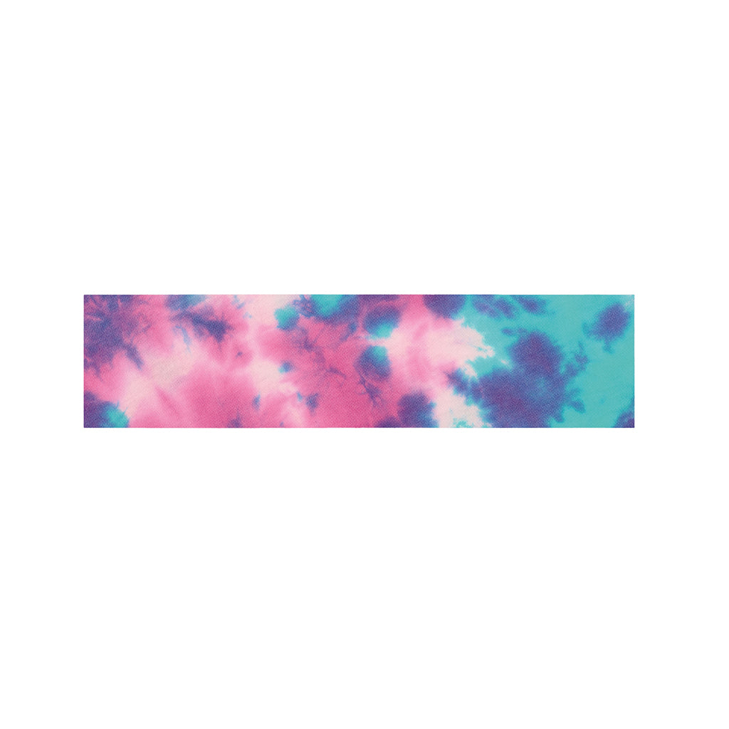 Pink And Teal Tie Dye Print Bed Runner