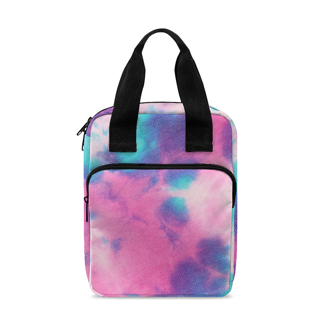 Pink And Teal Tie Dye Print Bible Tote Bag