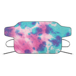 Pink And Teal Tie Dye Print Car Windshield Snow Cover
