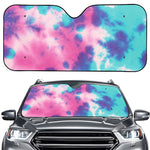 Pink And Teal Tie Dye Print Car Windshield Sun Shade