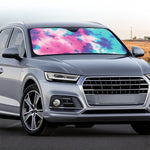 Pink And Teal Tie Dye Print Car Windshield Sun Shade