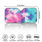 Pink And Teal Tie Dye Print Car Windshield Sun Shade