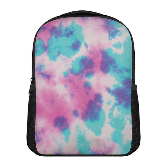 Pink And Teal Tie Dye Print Casual Backpack