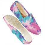 Pink And Teal Tie Dye Print Casual Shoes