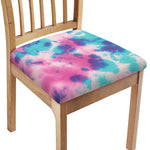 Pink And Teal Tie Dye Print Chair Cushion Cover