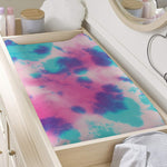 Pink And Teal Tie Dye Print Changing Pad Cover