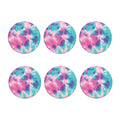 Pink And Teal Tie Dye Print Coaster Set