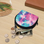 Pink And Teal Tie Dye Print Coin Purse