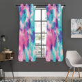 Pink And Teal Tie Dye Print Grommet Curtain Panels