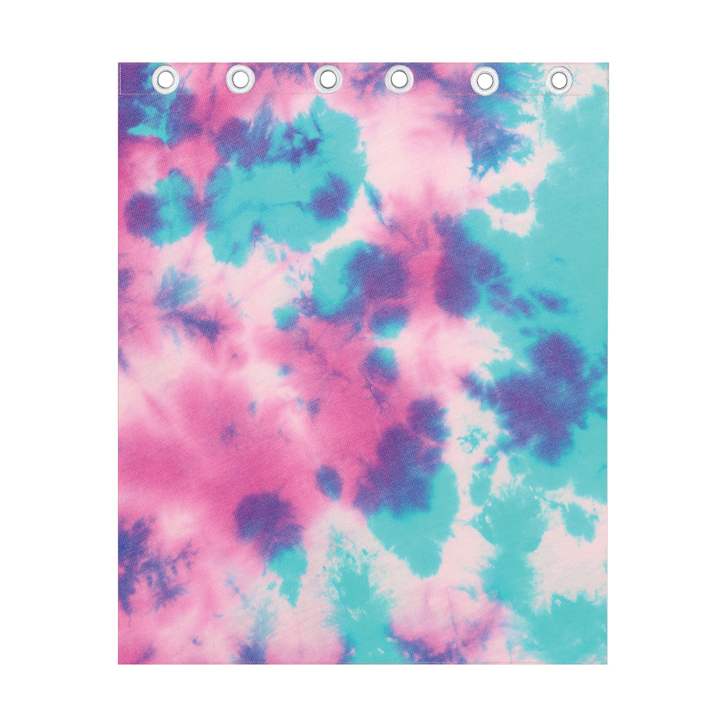 Pink And Teal Tie Dye Print Curtain