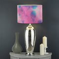 Pink And Teal Tie Dye Print Drum Lamp Shade