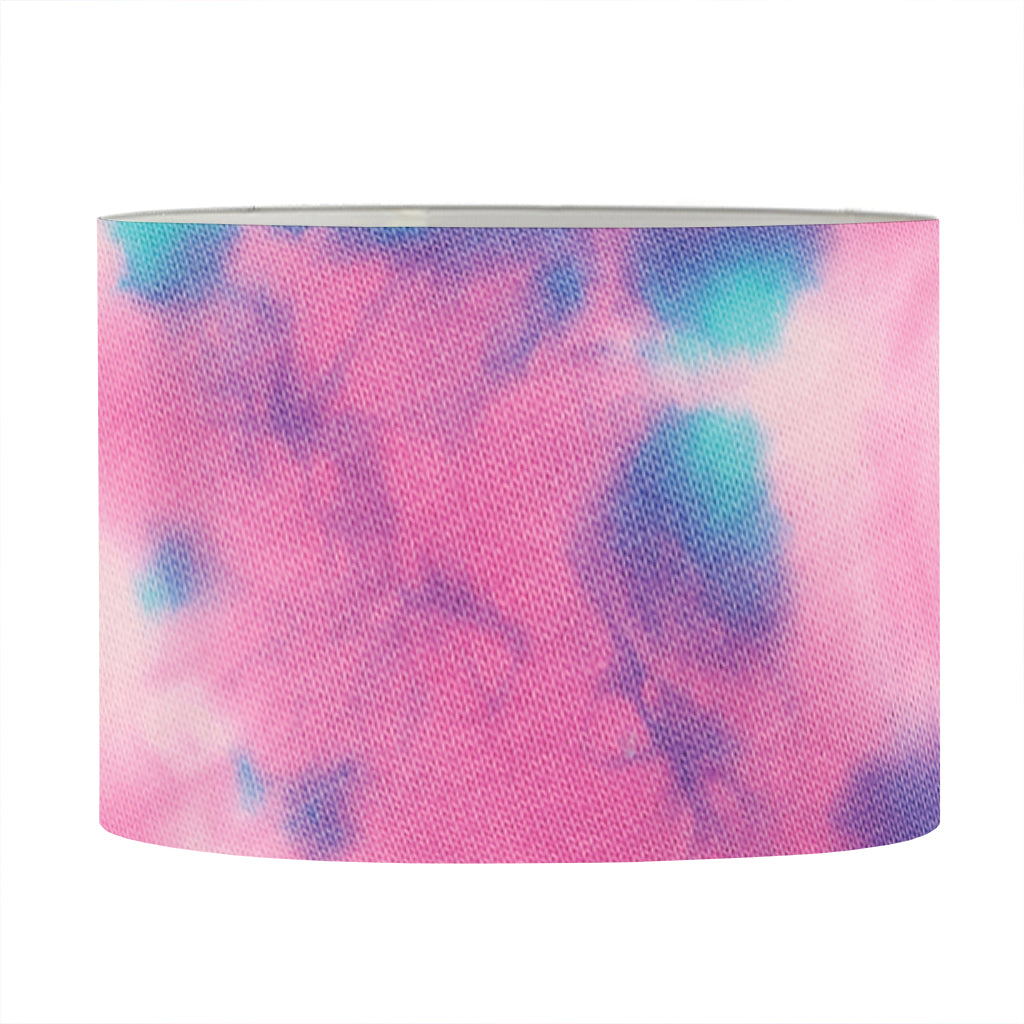 Pink And Teal Tie Dye Print Drum Lamp Shade
