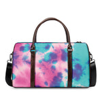 Pink And Teal Tie Dye Print Duffle Bag