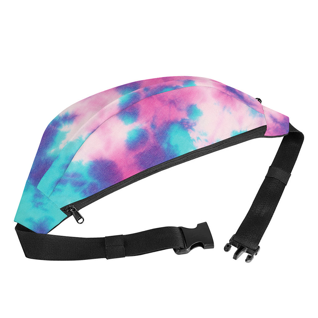 Pink And Teal Tie Dye Print Fanny Pack