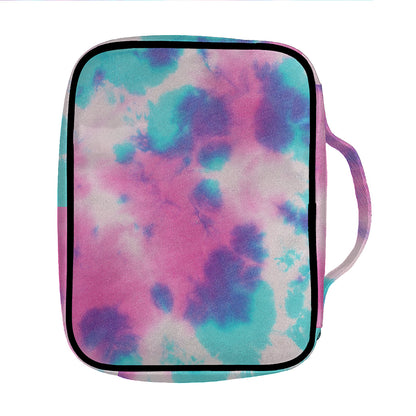 Pink And Teal Tie Dye Print Front Pocket Bible Bag