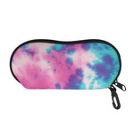 Pink And Teal Tie Dye Print Glasses Case