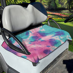 Pink And Teal Tie Dye Print Golf Cart Seat Cover