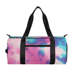 Pink And Teal Tie Dye Print Gym Bag