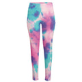 Pink And Teal Tie Dye Print High-Waisted Pocket Leggings