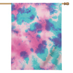 Pink And Teal Tie Dye Print House Flag