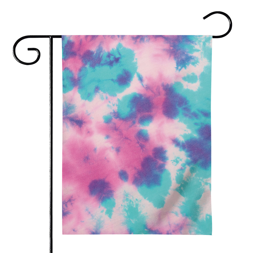 Pink And Teal Tie Dye Print House Flag