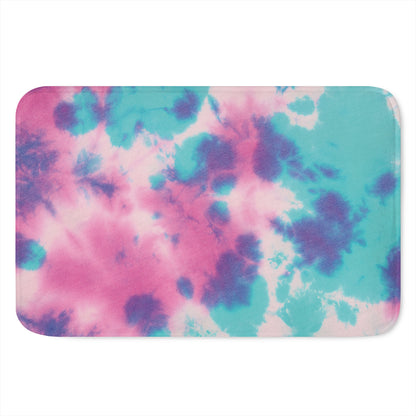 Pink And Teal Tie Dye Print Indoor Door Mat