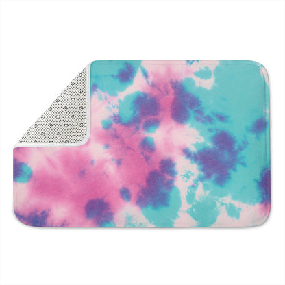 Pink And Teal Tie Dye Print Indoor Door Mat