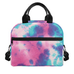Pink And Teal Tie Dye Print Insulated Lunch Bag