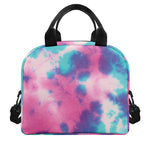 Pink And Teal Tie Dye Print Insulated Lunch Bag