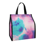 Pink And Teal Tie Dye Print Insulated Lunch Tote