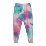 Pink And Teal Tie Dye Print Jogger Pants