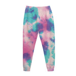 Pink And Teal Tie Dye Print Jogger Pants