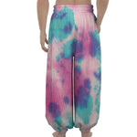Pink And Teal Tie Dye Print Lantern Pants
