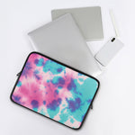 Pink And Teal Tie Dye Print Laptop Sleeve