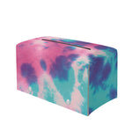 Pink And Teal Tie Dye Print Leather Tissue Box Cover