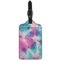 Pink And Teal Tie Dye Print Luggage Tag