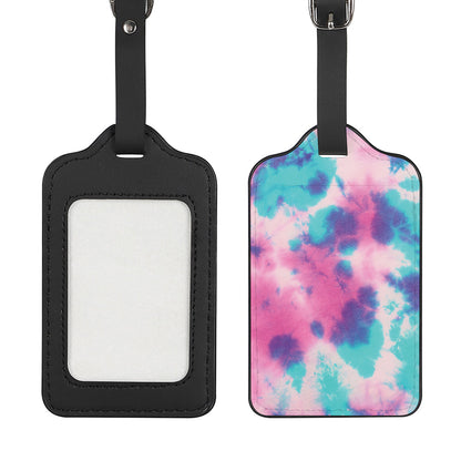 Pink And Teal Tie Dye Print Luggage Tag