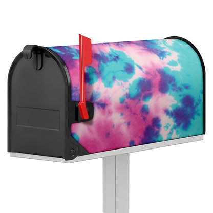 Pink And Teal Tie Dye Print Mailbox Cover