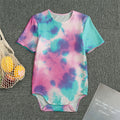 Pink And Teal Tie Dye Print Men's Bodysuit