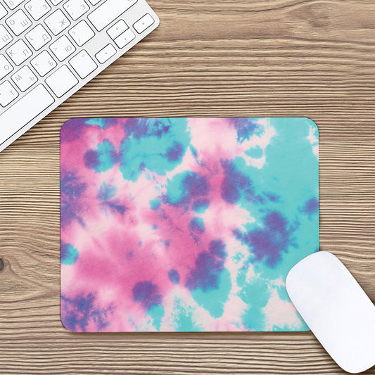 Pink And Teal Tie Dye Print Mouse Pad
