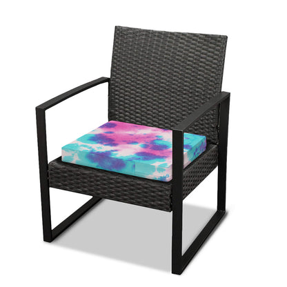 Pink And Teal Tie Dye Print Outdoor Seat Cushion Cover