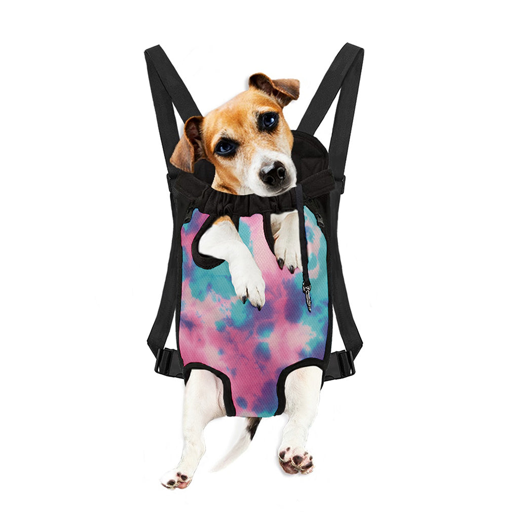 Pink And Teal Tie Dye Print Pet Carrier Backpack