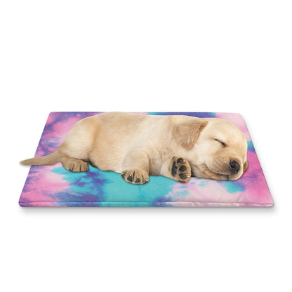 Pink And Teal Tie Dye Print Pet Cooling Mat Cover