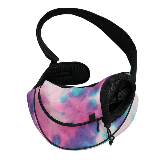 Pink And Teal Tie Dye Print Pet Sling Carrier