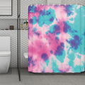 Pink And Teal Tie Dye Print Polyester Shower Curtain
