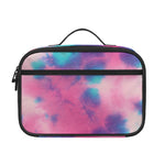 Pink And Teal Tie Dye Print Portable Lunch Bag