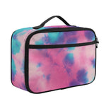 Pink And Teal Tie Dye Print Portable Lunch Bag