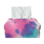 Pink And Teal Tie Dye Print Rectangle Tissue Box Cover